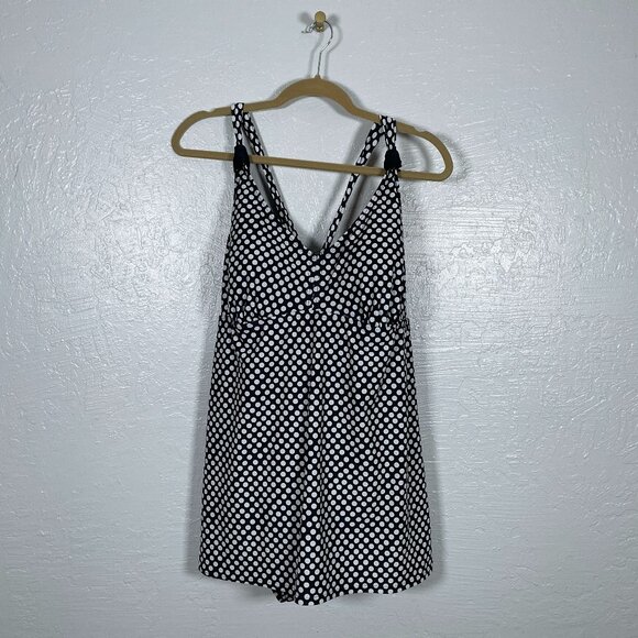 Lane Bryant Women Plus Size 18 Black White Polka Dot One Piece Swimsuit Dress - Picture 1 of 9